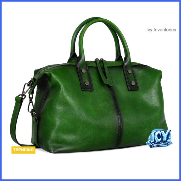 Genuine Leather Satchel Tote Shoulder Bag Crossbody Large Capacity